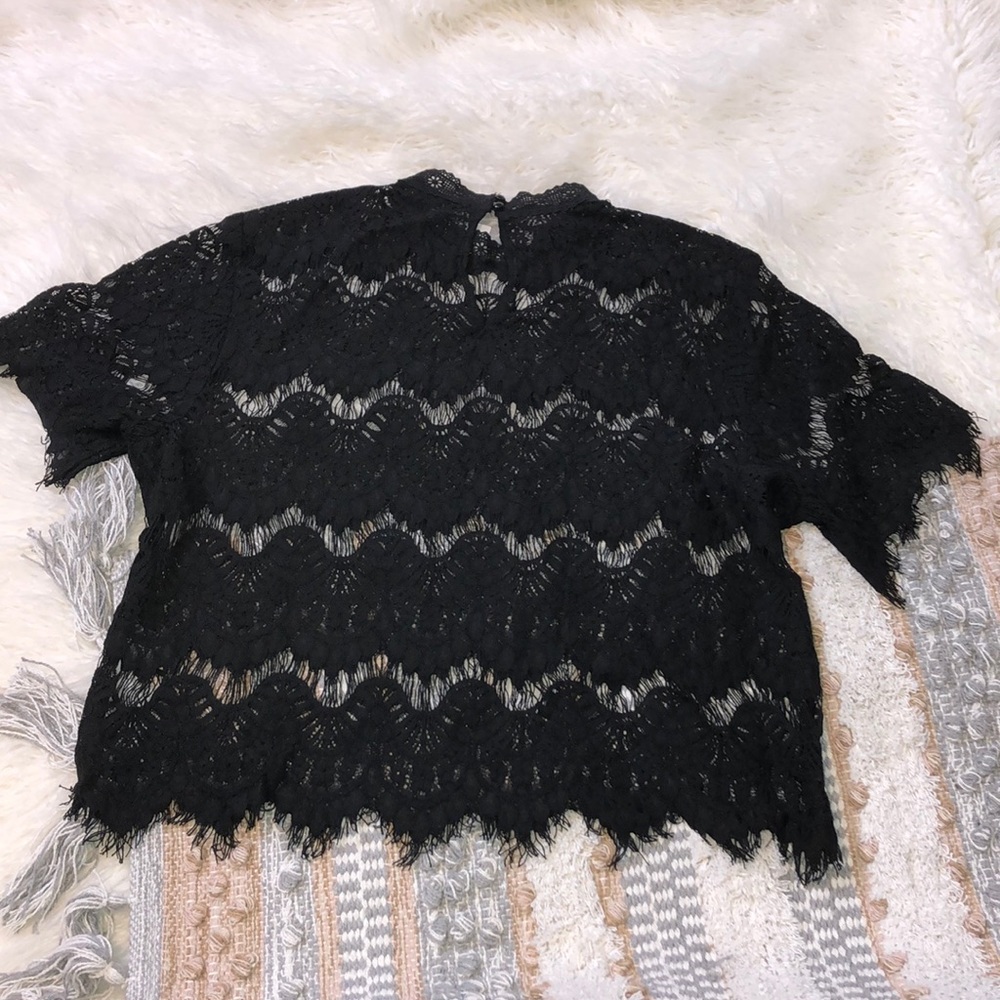 NWT Charlotte Russe Black Lace Top - Picture 2 of 4